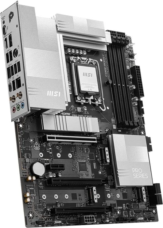 Материнская плата MSI PRO Z890-P WIFI, LGA 1851, Intel Z890, 4xDDR5, 4xSATA, 4xM.2, 1xPCIe 5.0 x16, 2xPCIe 4.0 x4, 1xPCIe 3.0 x1, 1xHDMI, 1xDP, 1xUSB-C Thunderbolt 4, 1xUSB-C 3.2 Gen 2, 1x 5Gb LAN, 2xUSB-A 3.2 Gen 1, 1xUSB-A 3.2 Gen 2, 4xUSB-A 2.0, 3x3.5 мм, 7.1, ATX