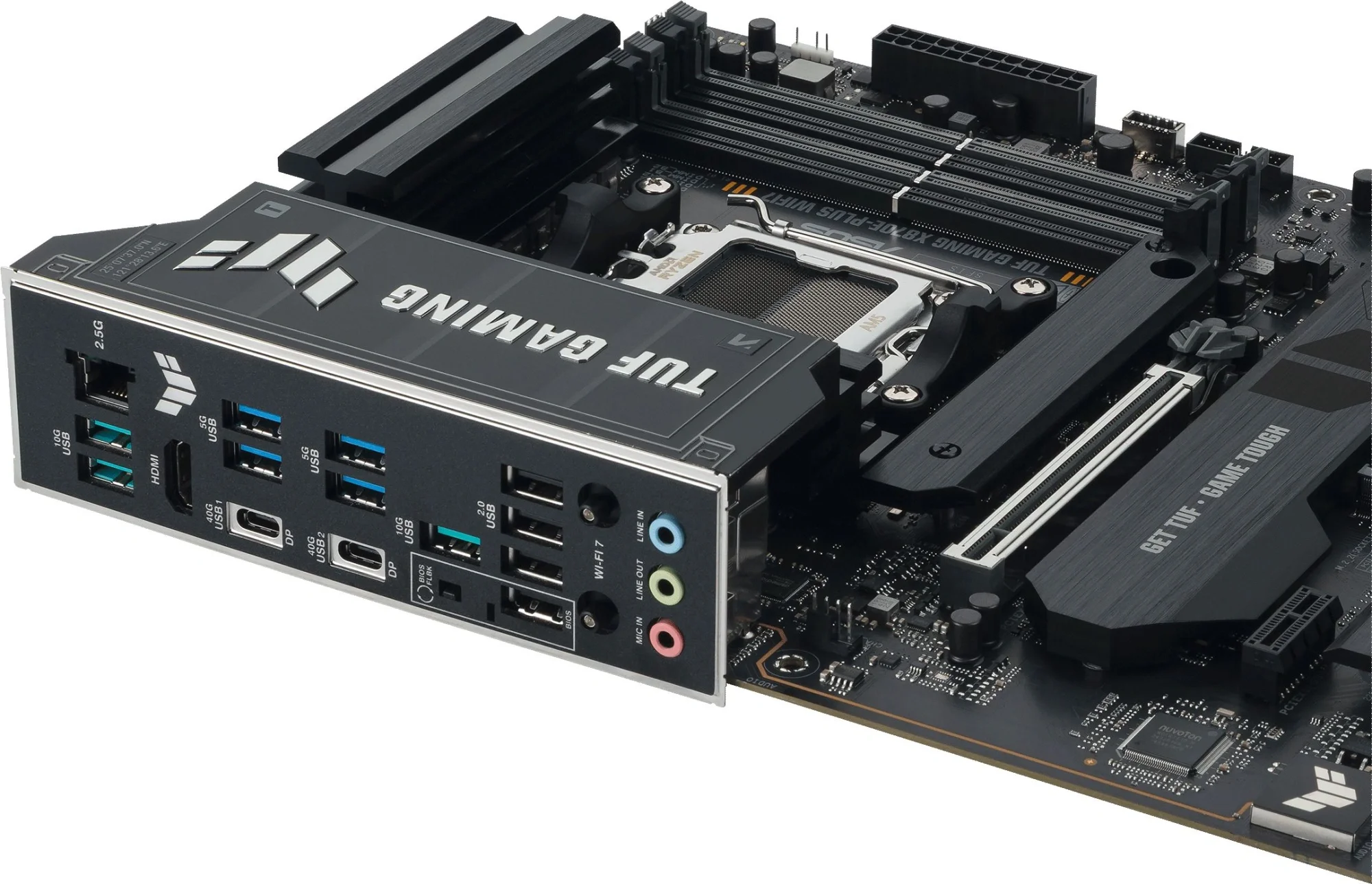 Материнская плата Asus TUF GAMING X870E-PLUS WIFI7 Socket AM5 AMD X870E 4xDDR5 ATX AC`97 8ch(7.1) 2.5Gg RAID+HDMI