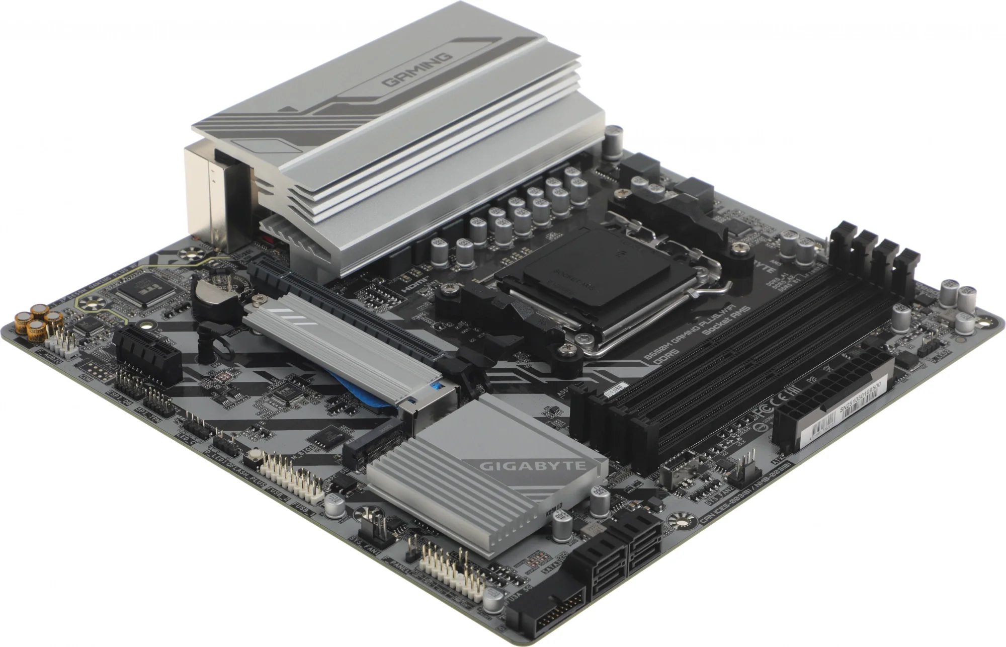 Материнская плата Gigabyte B650M GAMING PLUS WIFI, AM5, AMD B650, 4xDDR5, 4xSATA, 2xM.2, 1xPCIe 4.0 x16, 1xPCIe 3.0 x1, 2xDP, 1xHDMI, 1x2.5Gb LAN, Wi-Fi 6E, Bluetooth 5.3, 1xUSB-C 5Gbps, 5xUSB-A 5Gbps, 6xUSB-A 2.0, 3x3.5 мм, 7.1, mATX