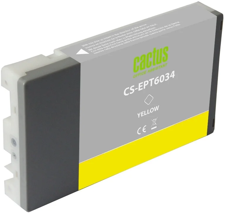 Картридж струйный Cactus CS-EPT6034 (T6034) желтый пигментный (220 мл) для Epson Stylus PRO 7880/9880