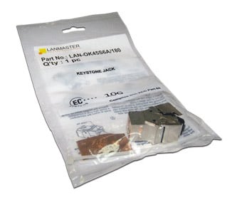 LAN-OK45S6A/180 Модуль универсальный Lanmaster keystone 1хRJ45 Krone кат. 6A экр. цвет: белый
