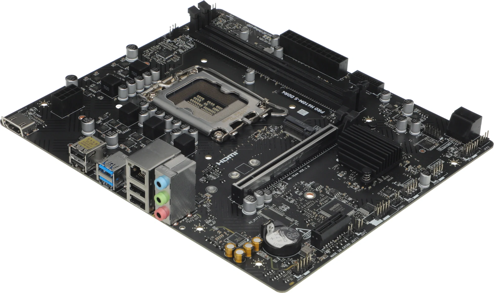 (Из ремонта, рабочий, гарантия 14 дней) Материнская плата MSI PRO H610M-S DDR4, LGA 1700, Intel H610, 2xDDR4, 2xSATA, 1xM.2, 1xPCIe 4.0 x16, 1xPCIe 3.0 x1, 1xHDMI, 1x1Gb LAN, 4xUSB 2.0, 2xUSB 3.2 Gen 1, 3x3.5 мм, 7.1, Micro-ATX