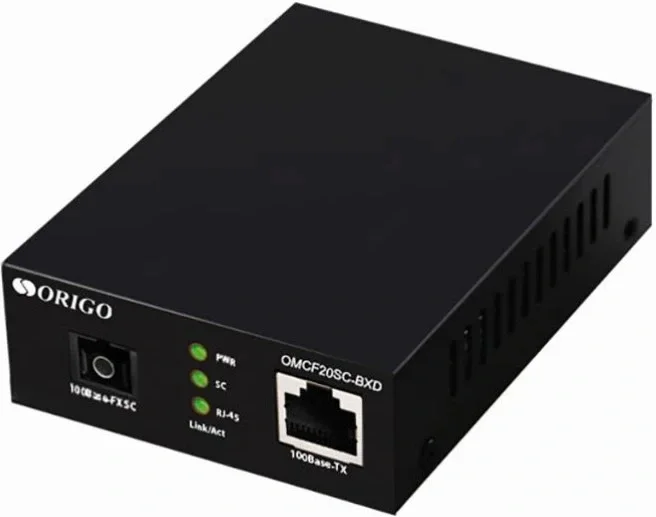 ORIGO OMCF20SC-BXD/A1A WDM медиаконвертер 100Base-TX / 100Base-FX (SC), Tx: 1550 нм, Rx: 1310 нм, одномод, до 20 км