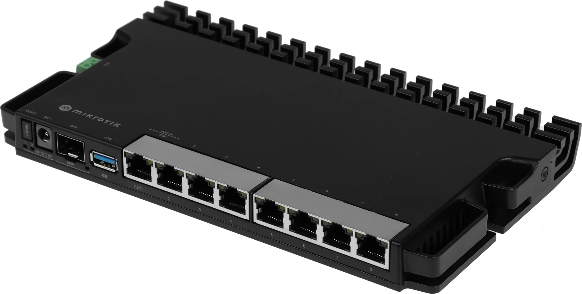 Маршрутизатор MIKROTIK RB5009UG+S+IN RouterBORD 5009UG+S+ with Marvell Armada ARMv8 CPU (4-cores, 1.4GHz per core), 1GB of DDR4 RAM, 1GB NAND storage, 1x 2.5Gbit LAN, 7x 1Gbit LAN, 1xSFP+ port, RouterOS L5, metal desktop case, PSU (007148) {20}