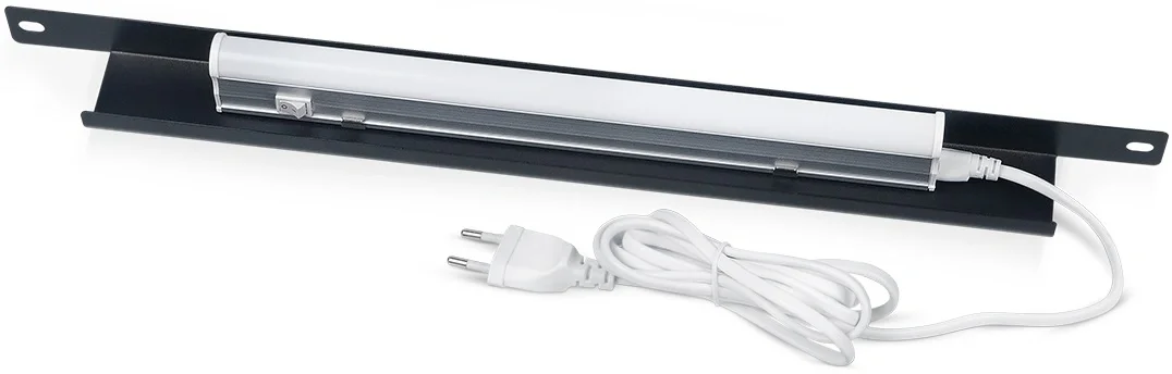 JK03-BK Панель осветительная Cabeus 19" 1U 455х484х33 мм (ВхШхГ) для шкафов и стоек сталь цвет: чёрный