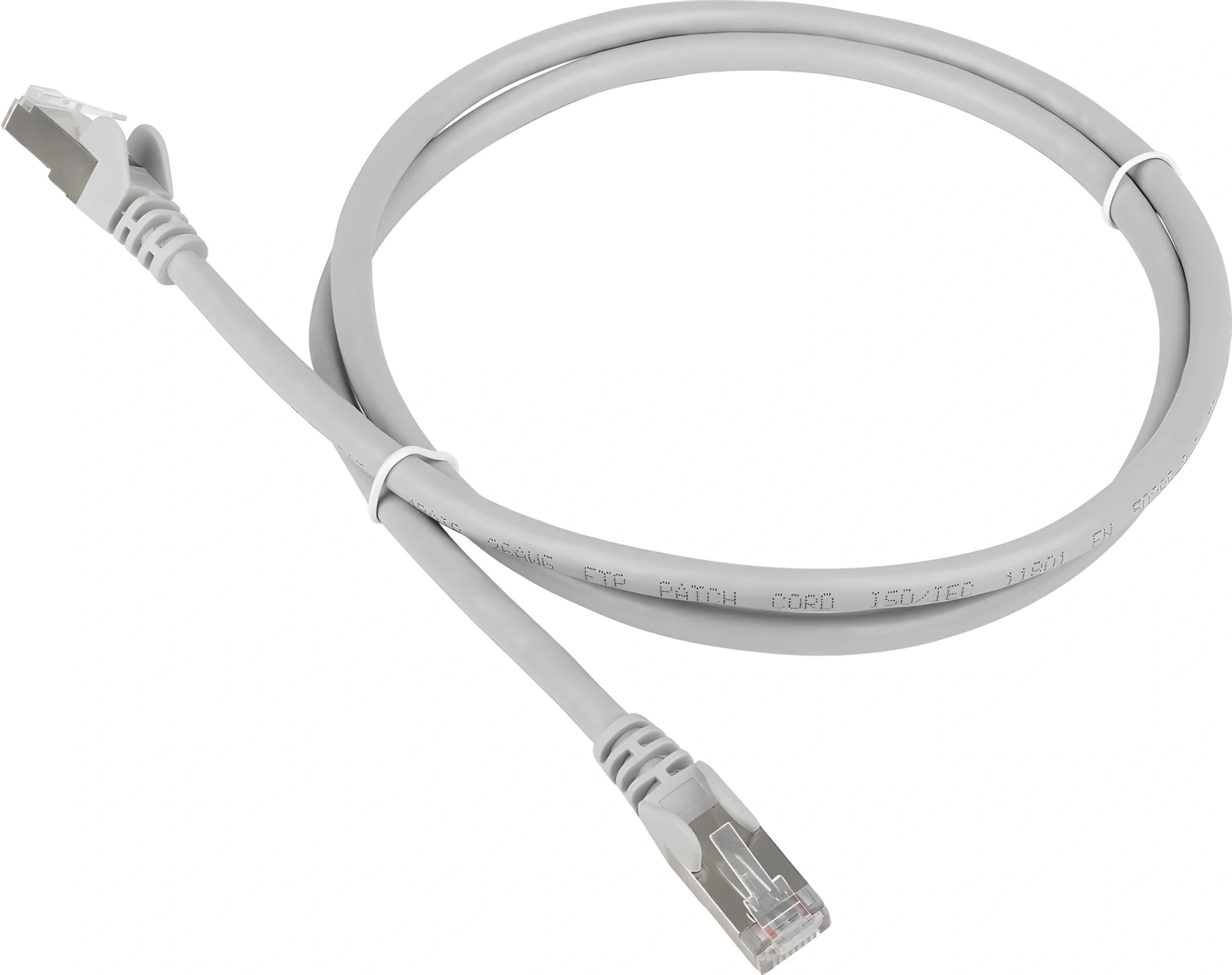Патч-корд LANMASTER - TWT, FTP, кат. 5e, 2 x RJ-45, RJ-45 - RJ-45, ПВХ, серый, 2 м, с заливными колпачками, TWT-45-45-2.0/S-GY