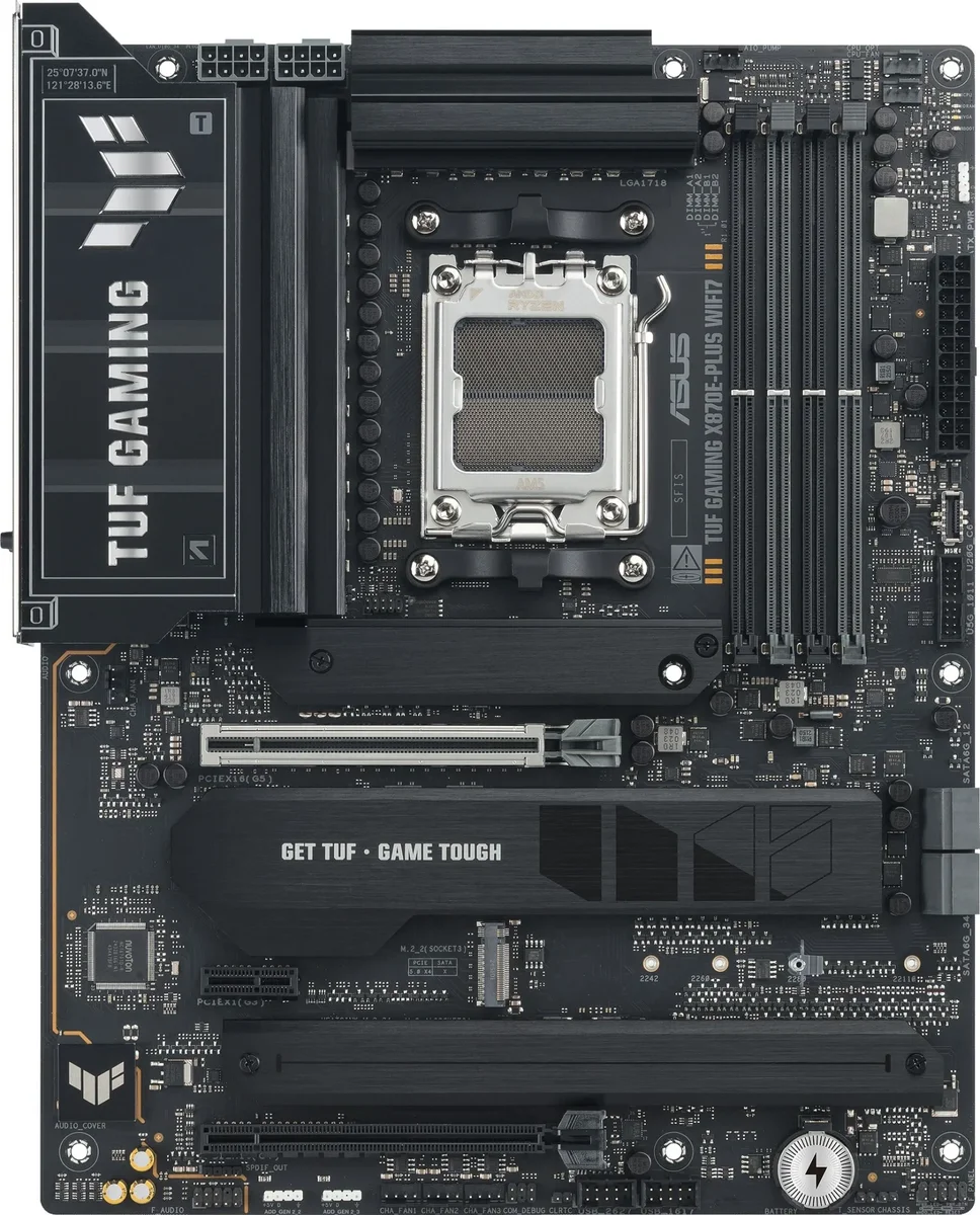 Материнская плата Asus TUF GAMING X870E-PLUS WIFI7 Socket AM5 AMD X870E 4xDDR5 ATX AC`97 8ch(7.1) 2.5Gg RAID+HDMI