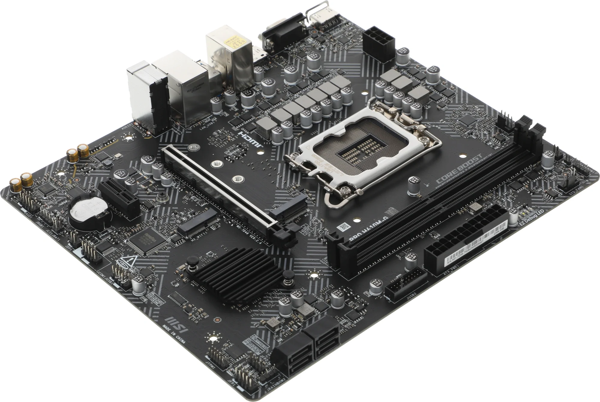 Материнская плата MSI PRO H610M-G, LGA 1700, Intel H610, 2xDDR5, 4xSATA, 1xM.2, 1xPCIe 4.0 x16, 1xPCIe 3.0 x1, 1xHDMI, 1xDP, 1xVGA, 1xRJ45 1Gb, 2xUSB-A 3.2 Gen 1, 4xUSB-A 2.0, 3x3.5мм, 7.1, mATX