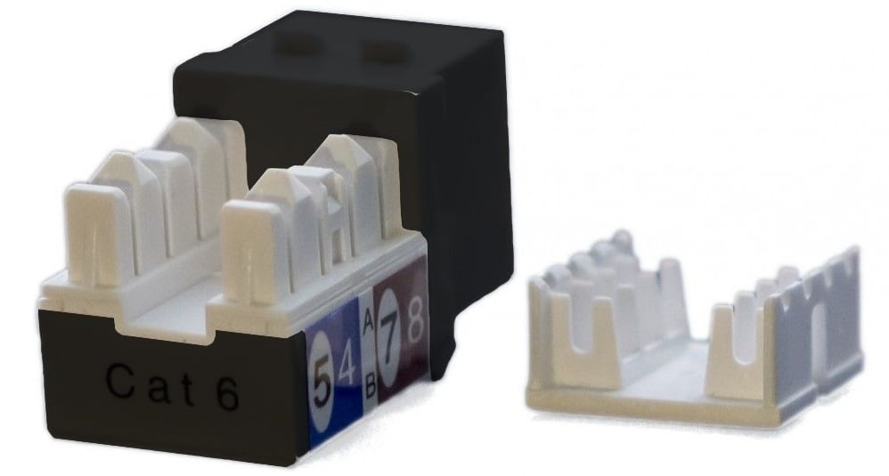 432656 Hyperline KJ9-8P8C-C6-90-BK Вставка Keystone Jack RJ-45(8P8C),  категория 6, черная