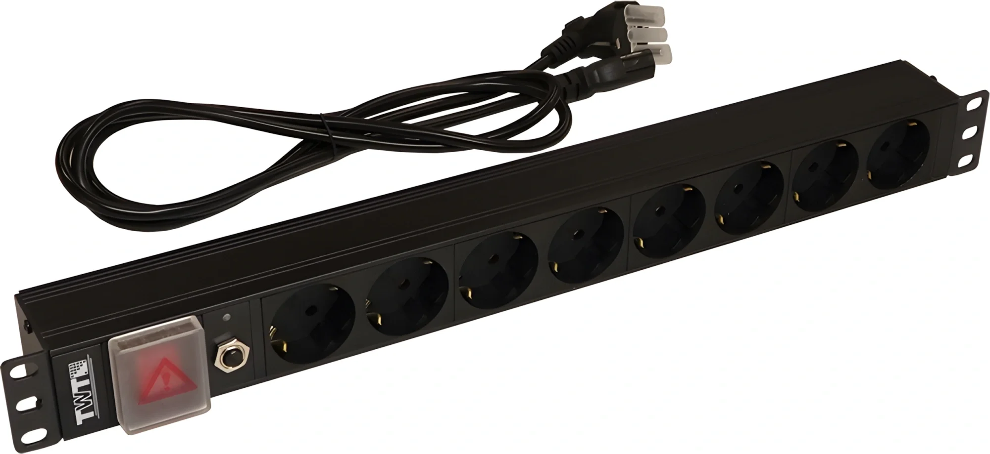 Блок розеток LANMASTER - TWT-PDU19, 10A, in (Сетевой шнур (Schuko)), out (220V 8xSchuko), 3 м, Горизонтальный, 1U, TWT-PDU19-10A8P-3.0