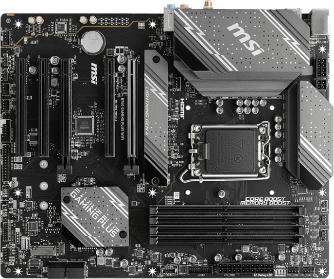 Материнская плата MSI - B760 GAMING PLUS WIFI, ATX, Intel B760, 1xLGA 1700, 4xDDR5 до 192ГБ, 1x2.5GbE, audio, M.2, Wi-Fi, Bluetooth, HDMI, DP, 4xSATA, 4xUSB2.0, 2xUSB3.2, 1xUSB3.2 Type C, B760 GAMING PLUS WIFI