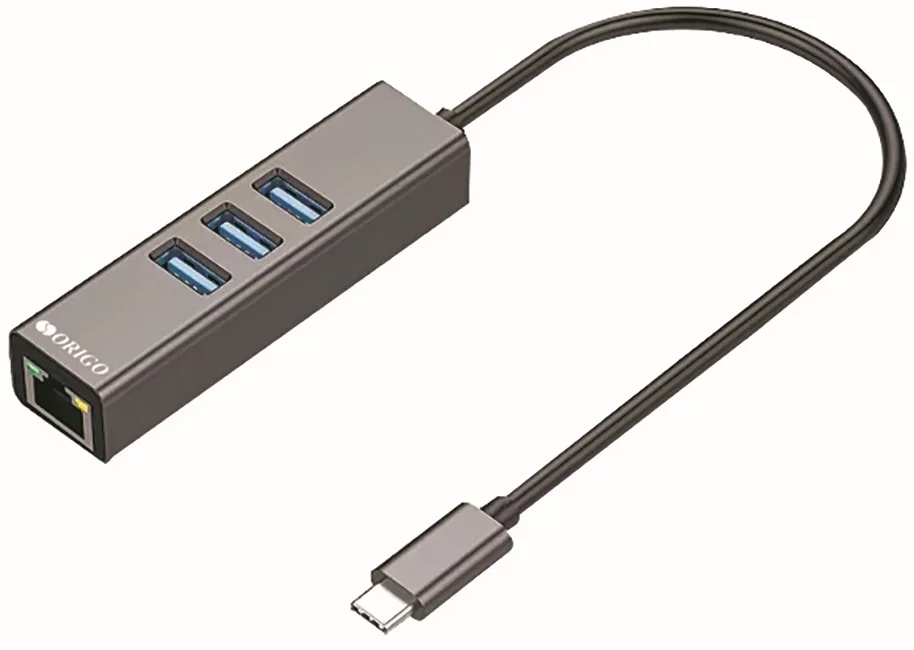 Сетевой адаптер ORIGO OU330N/A1A, USB-C, Gigabit Ethernet, 3×USB 3.0