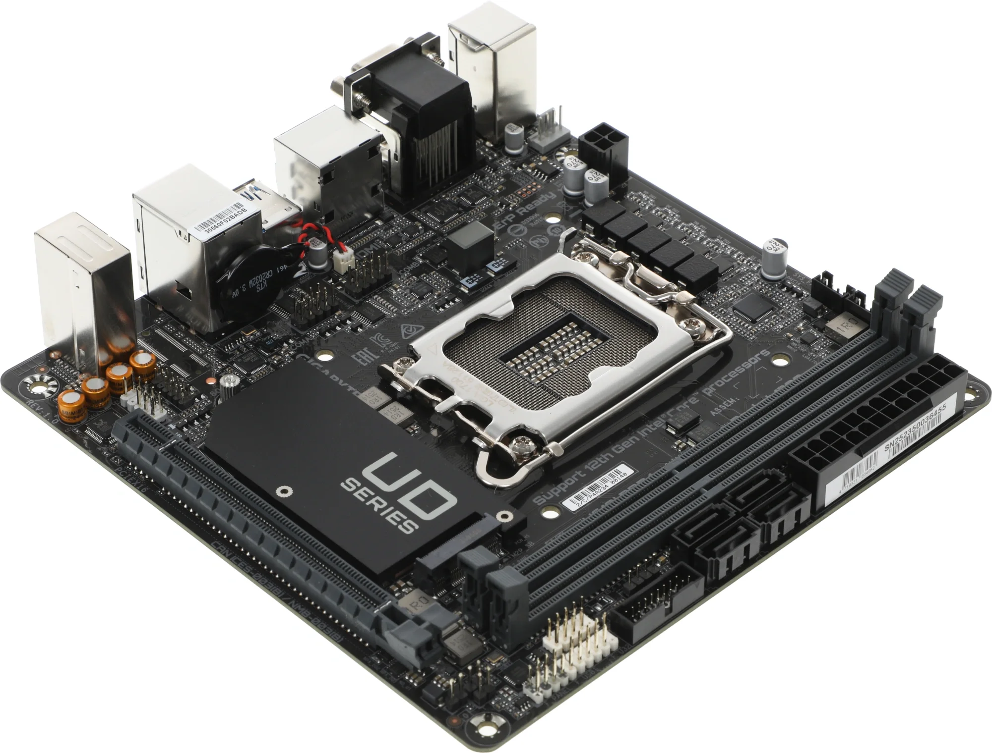 Материнская плата Gigabyte H610I DDR4, Socket 1700, Intel®Р610, 2xDDR4-3200, D-Sub+HDMI+DP+DP, 1xPCI-Ex16, 4xSATA3, 1xM.2, 8Ch Audio, 1xGLan, (4+4)xUSB2.0, (2+2)xUSB3.2, 1xPS/2, Mini-ITX, RTL {10} (834562)