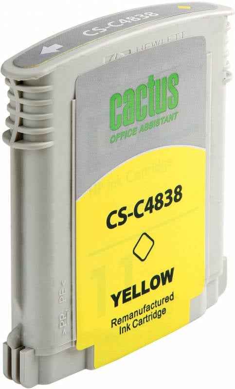 Картридж Cactus CS-C4838 (№11) Yellow для HP  2000/2500/1000/1100/1200/2200/2300/2600/2800(восстановлен из б/у)