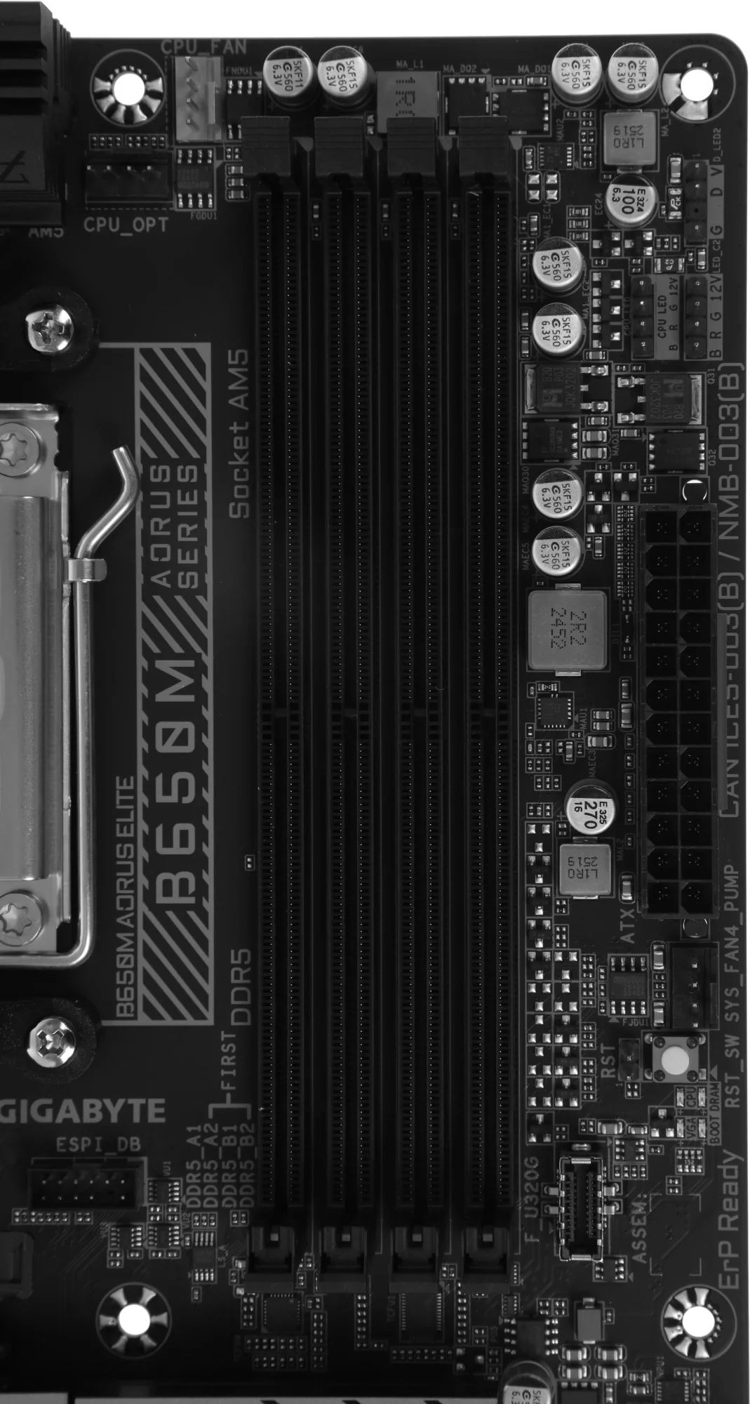 Материнская плата Gigabyte B650M AORUS ELITE Socket AM5 AMD B650 4xDDR5 mATX AC`97 8ch(7.1) 2.5Gg RAID+HDMI+DP