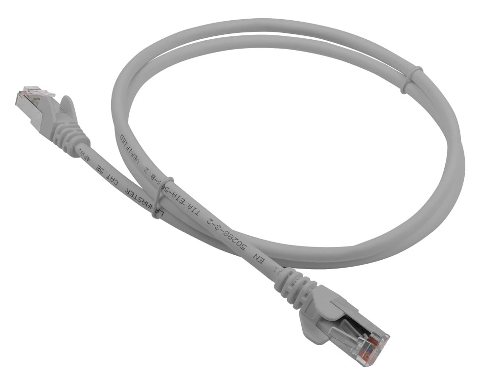 Патч-корд LANMASTER - LAN-PC45, FTP, кат. 5e, 2 x RJ-45, RJ-45 - RJ-45, LSZH, серый, 2 м, LAN-PC45/S5E-2.0-GY