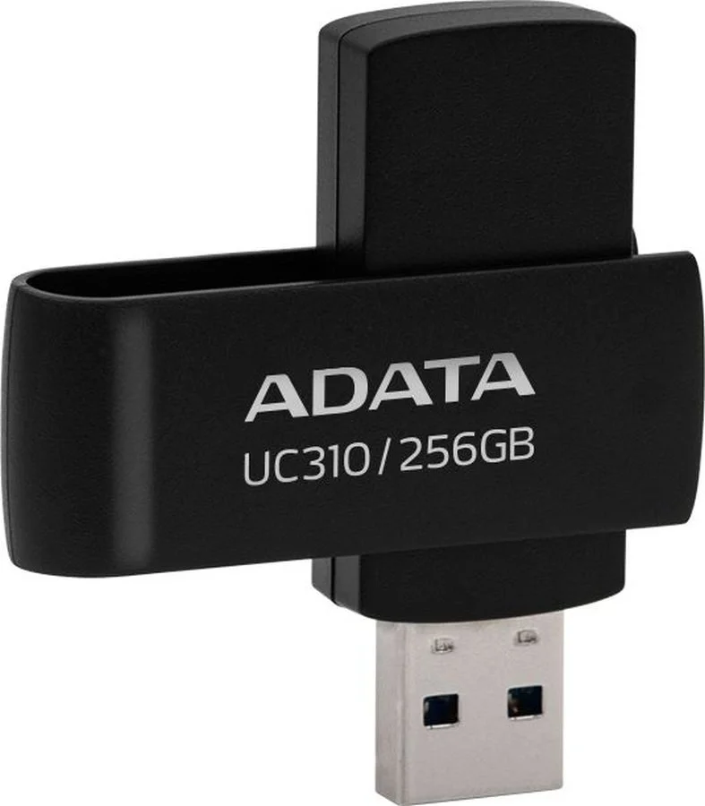 USB накопитель ADATA - UC310, USB Type A (USB 3.2 Gen 1), 256 ГБ, read speed-1000MB/s, цвет чёрный, UC310-256G-RBK