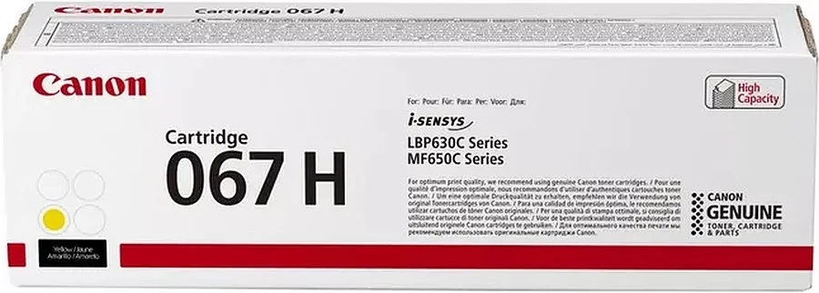 5103C002 - Картридж-тонер CRG 067H Y Toner Cartridge Yellow for MF651Cw/MF655Cdw/MF657Cdw/LBP631Cw/LBP633Cdw