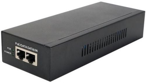 Osnovo - PoE-инжектор 65W Gigabit Ethernet на 1 порт. Соответствует стандартам PoE IEEE 802.3af/at/bt. Автоматическое определение PoE устройств. Мощность PoE на порт - до 65W. Вх. 1 x RJ45(10/100/1000 Base-T), вых. - 1 x RJ45(10/100/1000 Base-T, PoE, IEEE 802.3af/at/bt). Встроенная грозозащита 3kV. Питание: AC100-240V. Размеры (ШхВхГ): 70x35x180мм. Рабочая температура -10...+65 гр.С