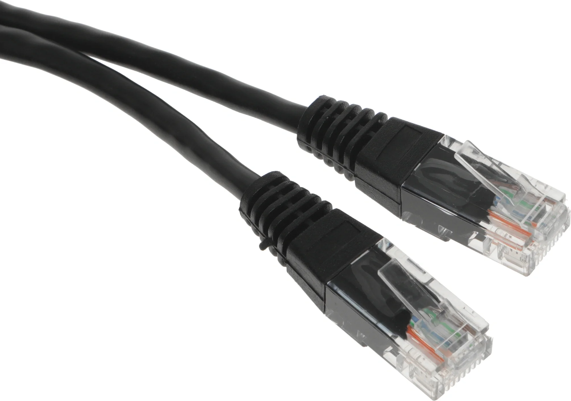 Патч-корд LANMASTER - TWT, UTP, кат. 5e, 2 x RJ-45, RJ-45 - RJ-45, ПВХ, чёрный, 5 м, с заливными колпачками, TWT-45-45-5.0-BK