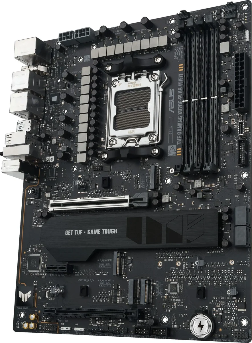 Материнская плата Asus TUF GAMING X870E-PLUS WIFI7 Socket AM5 AMD X870E 4xDDR5 ATX AC`97 8ch(7.1) 2.5Gg RAID+HDMI