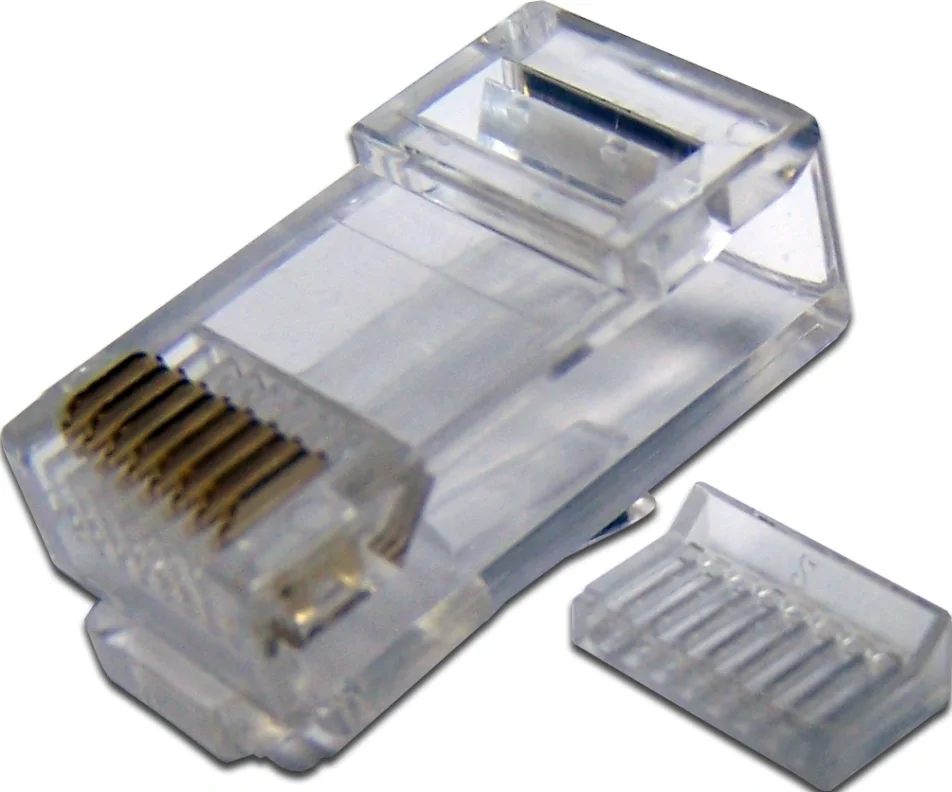 LANMASTER TWT-PL45-8P8C-V Коннектор RJ45 UTP 8P8C, универсальный, со вставкой,  cat.5e, 100 шт.