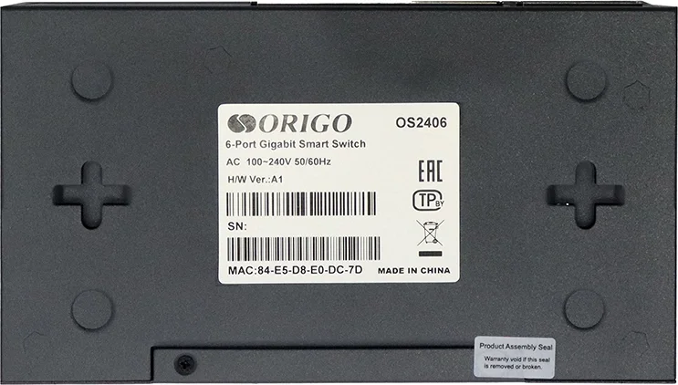 Коммутатор Настраиваемый (Smart) ORIGO - OS2406/A1A, Layer 2, 6-1GbE, ROM-16MB, Web, настольный, OS2406/A1A