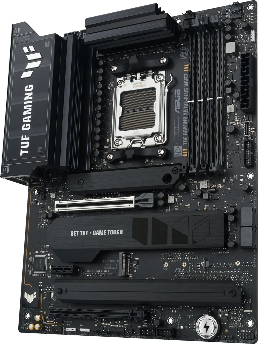 Материнская плата Asus TUF GAMING X870E-PLUS WIFI7 Socket AM5 AMD X870E 4xDDR5 ATX AC`97 8ch(7.1) 2.5Gg RAID+HDMI
