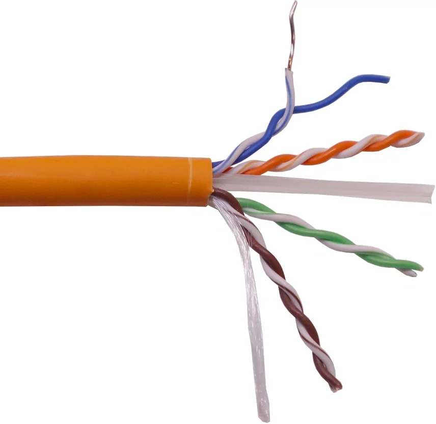 Кабель информационный Lanmaster LAN-6EUTP-HFLT-OR кат.6 UTP 4 пары 23AWG LSZH  внутренний 305м оранжевый