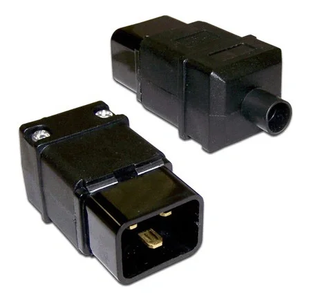 Вилка LANMASTER - LAN-IEC-320-C20, IEC 320 C20 16A, цвет чёрный, LAN-IEC-320-C20