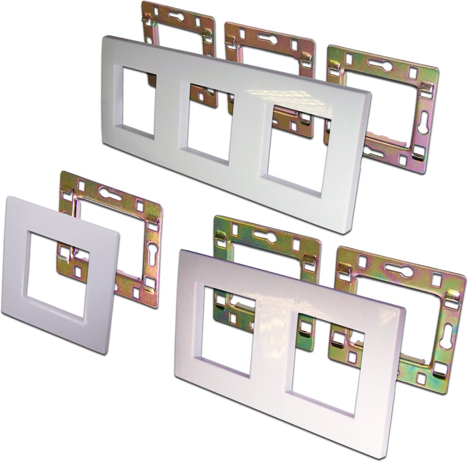 LAN-FRS45x45/1-WH Рамка Lanmaster  х 1 45х45 мм (ВхШ) плоская mosaic с суппортом цвет: белый
