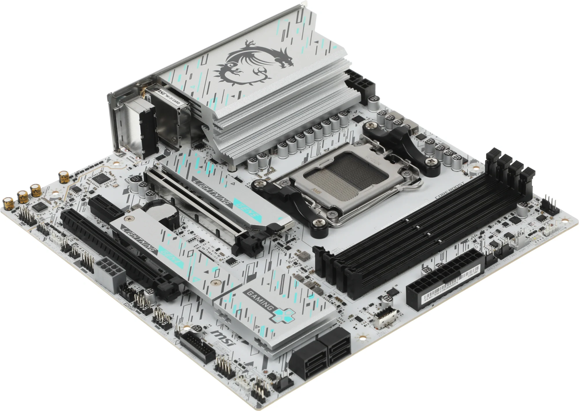 Материнская плата MSI B850M GAMING PLUS WIFI, AM5, AMD B850, 4xDDR5, 4xSATA, 2xM.2, 1xPCIe 5.0 x16, 1xPCIe 4.0 x4, 1xPCIe 3.0 x1, 1xDP, 1xHDMI, 1x5Gb LAN, Wi-Fi 7, Bluetooth 5.4, 3xUSB-C 10Gbps, 3xUSB-A 10Gbps, 3xUSB-A 5Gbps, 3x3.5 мм, 7.1, mATX