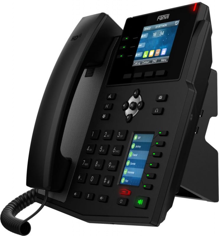 IP-телефон Fanvil - X4U, 12-line, 1xLAN 1 Гб/с, 1xWAN 1 Гб/с, SIP, Web-интерфейс, LCD, PoE, headphone in, чёрный, X4U