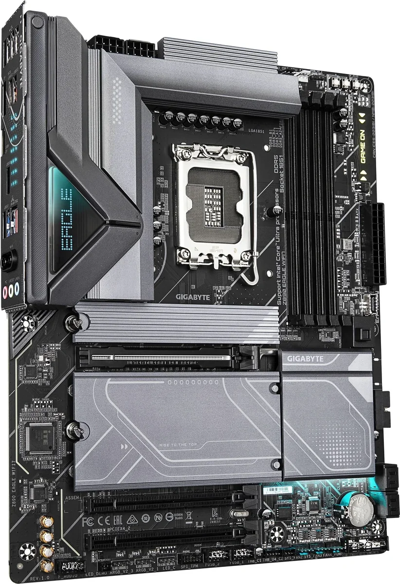 Материнская плата Gigabyte Z890 EAGLE WIFI7, LGA 1851, Intel Z890, 4xDDR5, 4xSATA, 4xM.2, 1xPCIe 5.0 x16, 2xPCIe 4.0 x4, 1xDP, 1xUSB-C, 1x 2.5Gb LAN, 4xUSB-A 3.2 Gen 1, 2xUSB-A 3.2 Gen 2, 3x3.5 мм, 7.1, 1xUSB4, ATX