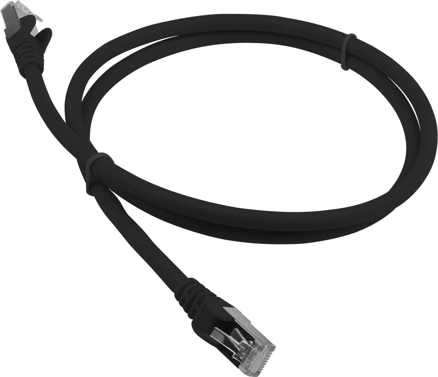 Патч-корд LANMASTER - LAN-PC45, FTP, кат. 6a, 2 x RJ-45, RJ-45 - RJ-45, LSZH, чёрный, 0.5 м, LAN-PC45/S6A-0.5-BK