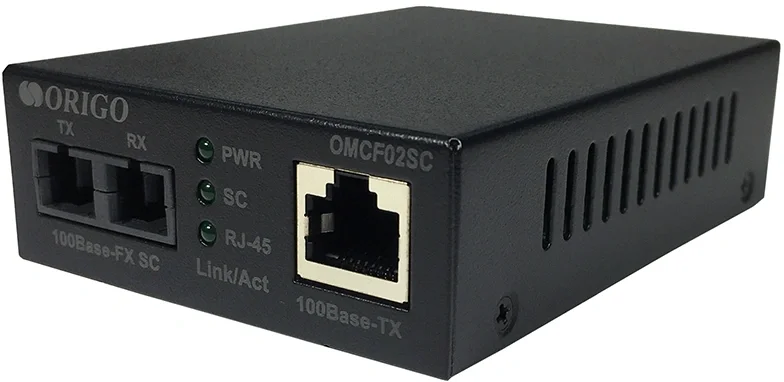 Медиаконвертер Origo OMCF02SC/A1A, 100Base-TX/100Base-FX, SC, 1310нм, многомод, 2км