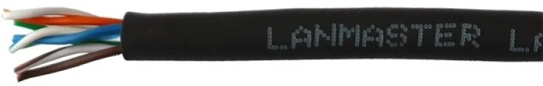 LAN-5EUTP-HFLT-BK кабель Кабель LANMASTER U/UTP, 4 пары, Кат. 5E, 350 МГц, LSZH, нг(А)-HF,  черный, 305 м