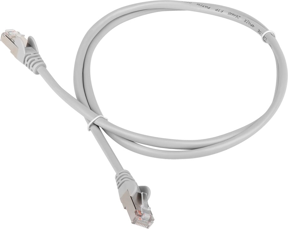 Патч-корд LANMASTER - TWT, FTP, кат. 6, 2 x RJ-45, RJ-45 - RJ-45, ПВХ, серый, 1 м, с заливными колпачками, TWT-45-45-1.0/S6-GY