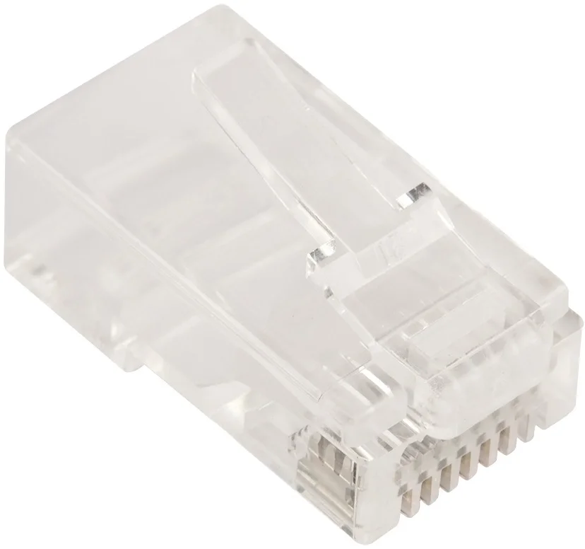 Коннектор LANMASTER RJ45 тип EZ, 8P8C, UTP, Cat.6, универсальный, со вставкой, покрытие 50 микрон,100 шт.