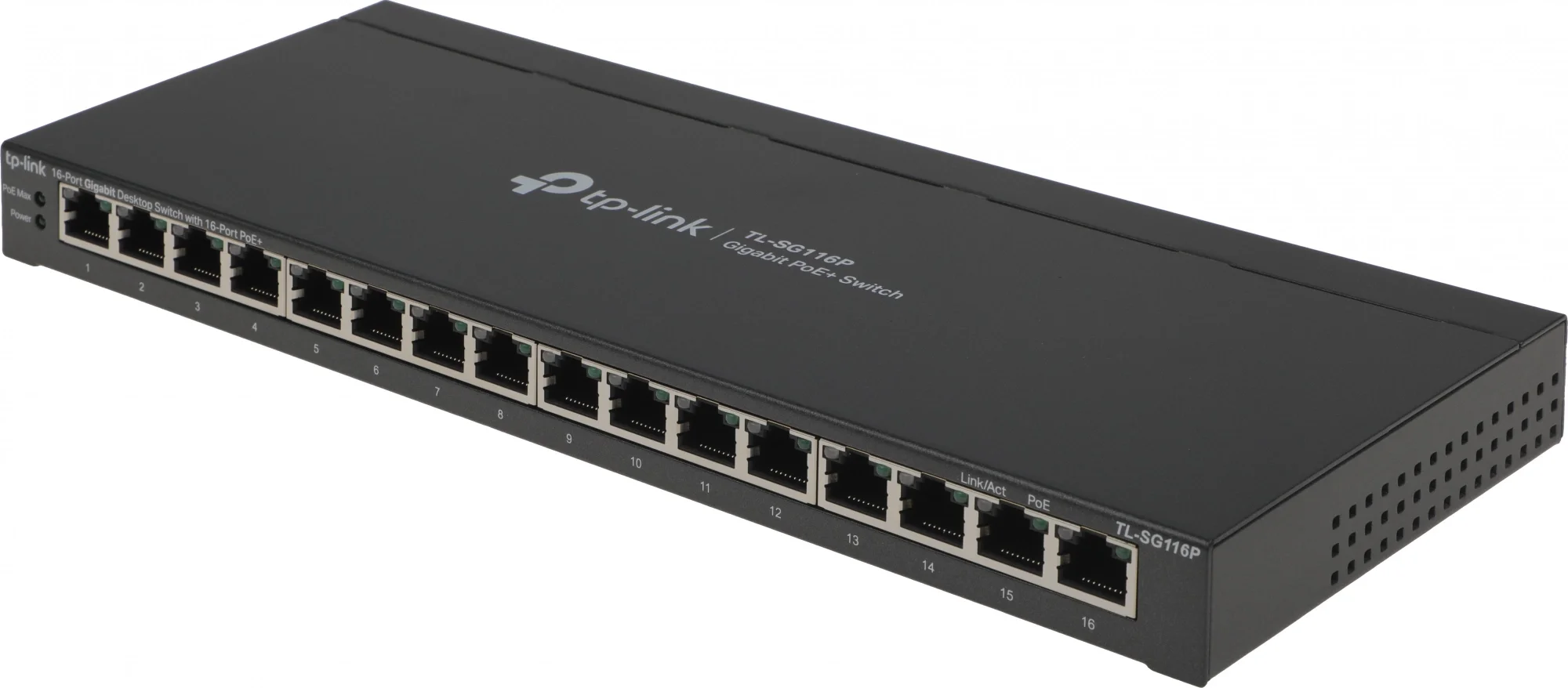 Коммутатор TP-Link TL-SG116P, 16×1GbE PoE+, 120Вт