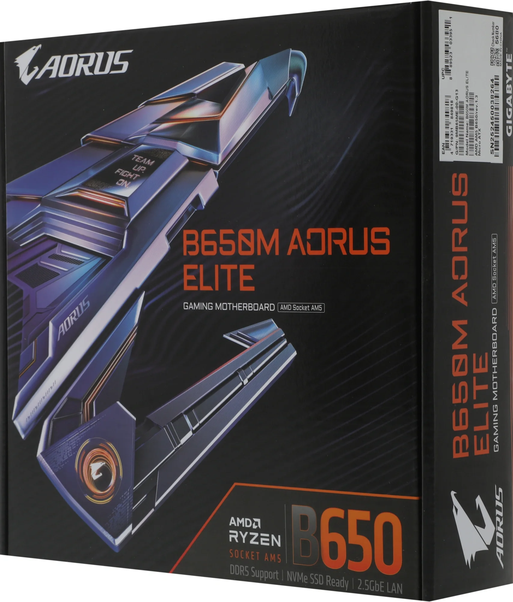 Материнская плата Gigabyte B650M AORUS ELITE Socket AM5 AMD B650 4xDDR5 mATX AC`97 8ch(7.1) 2.5Gg RAID+HDMI+DP