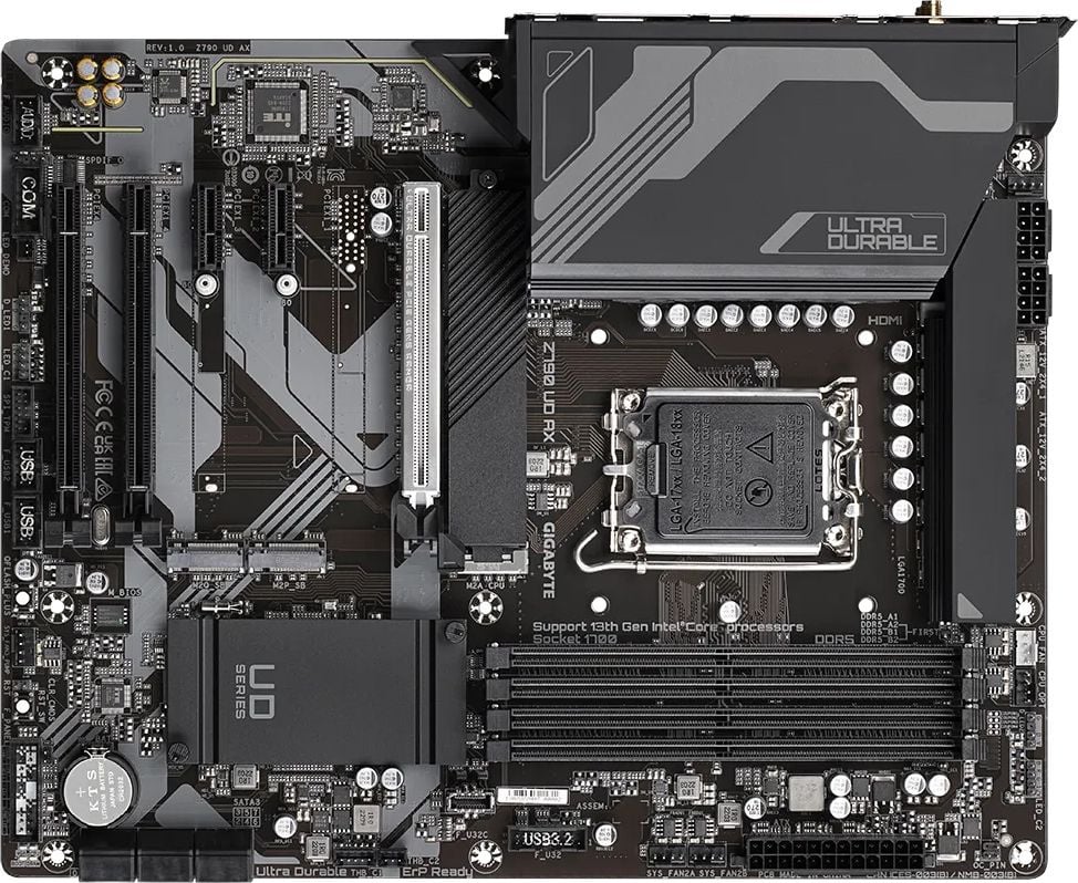 Материнская плата/ MB GIGABYTE INTEL Z790 s1700, 4xDDR5(192GB), HDMI 2.0/DP, 1xPCIe 5.0x16, 1xPCIe 4.0x16, 1xPCIe 3.0x16, 2xPCIe 3.0, 1xLAN (2.5GbE), Wi-Fi, BT, 6xSATA 6Gb/s, 3xM.2, 1xUSB-C, 5xUSB 3.2, 4xUSB 2.0, ATX