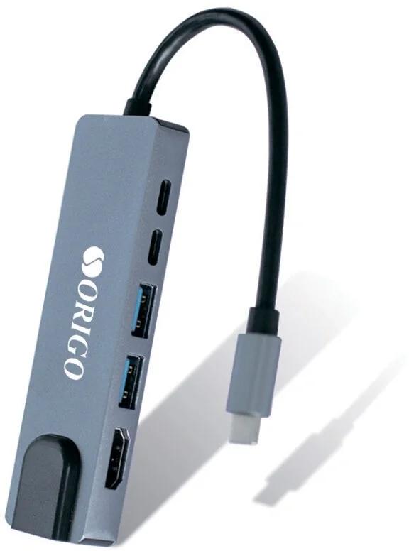 Порт-репликатор ORIGO - OU3340NPD, USB Type C, 1-HDMI, 1-RJ45, 2-USB3.0 Type A, PD 100 Вт, цвет серебристый, OU3340NPD/A1A