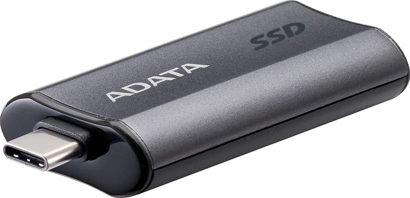 Твердотельный накопитель/ ADATA External SSD SC750, 1000GB, Type-C, USB 3.2 Gen2, R/W 1050/1000 MB/s, 53x28x12mm, Grey (5 лет)