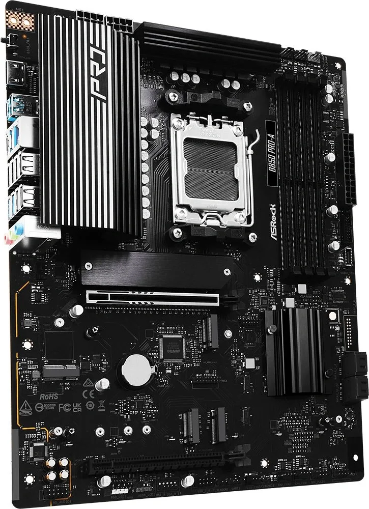 Материнская плата ASRock B850 Pro-A, AM5, AMD B850, 4xDDR5, 4xSATA, 4xM.2, 1xPCIe 5.0 x16, 1xPCIe 4.0 x4, 1xHDMI, 1xUSB-C, 1x2.5Gb LAN, 1xUSB-C 10Gbps, 1xUSB-C 5Gbps, 4xUSB-A 5Gbps, 6xUSB-A 2.0, 3x3.5 мм, 7.1, ATX