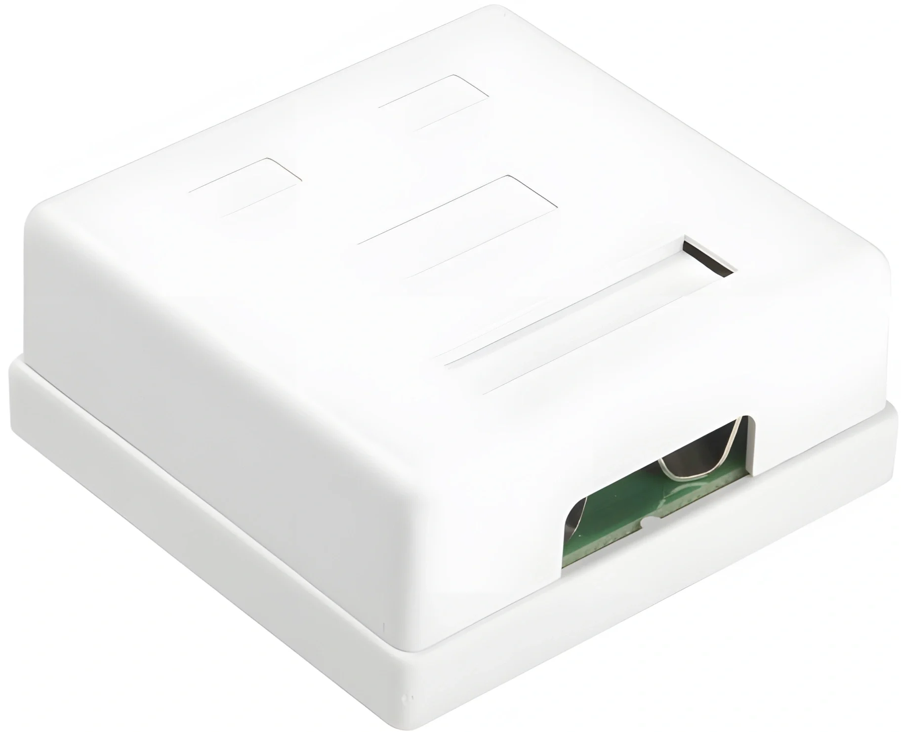 Hyperline SB1-2-8P8C-C6-SH-WH Розетка компьютерная RJ-45(8P8C), категория 6, экранированная, двойная, внешняя,  Dual  IDC