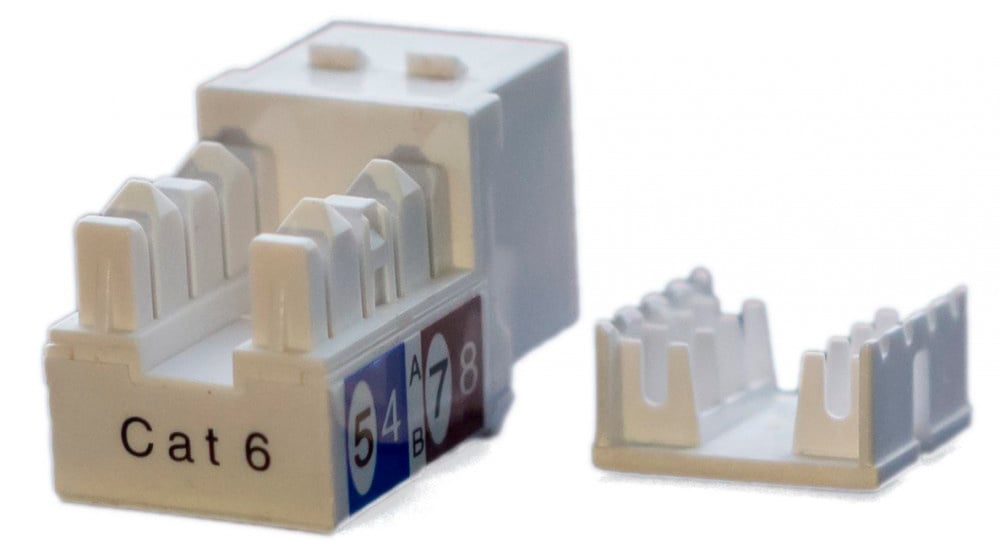 Вставка Hyperline KJ9-8P8C-C6-90-WH, Keystone Jack RJ-45, Cat.6, белая