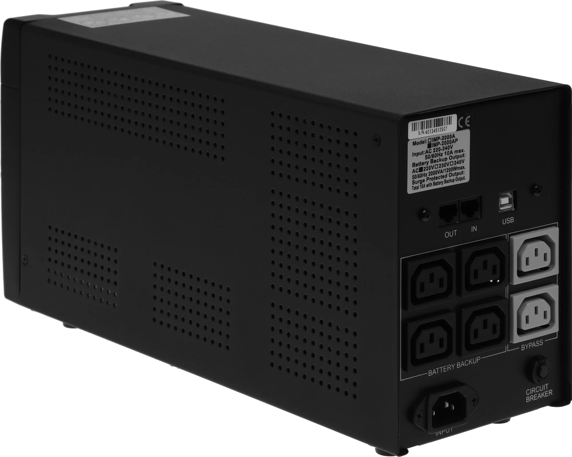 PowerCom Imperial IMP-2000AP ИБП {Line-Interactive, 2000VA / 1200W, Tower, 6xIEC-320 С13: 4 с резервным питанием + 2 с фильтрацией, USB} (671480)