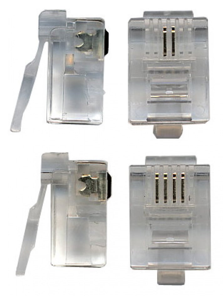 LANMASTER TWT-PL12-6P4C/100 Коннектор медный Lanmaster TWT-PL12-6P4C/100  UTP RJ12 натуральный