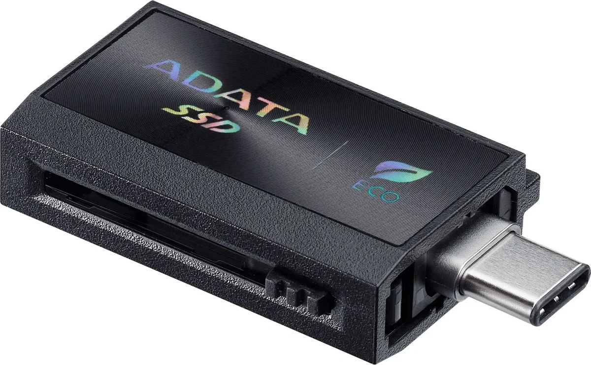 Твердотельный накопитель/ ADATA External SSD SC730, 1000GB, Type-C, Type-A, USB 3.2 Gen2, R/W 600/600 MB/s, 36.8x23.8x9.7mm, Black (5 лет)